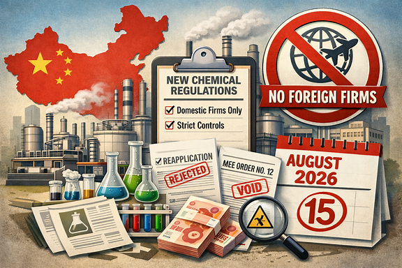 New China rules bar overseas firms from chemical registration