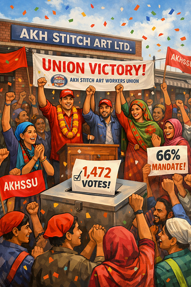 A Milestone for freedom of association: AKH Stitch Art Ltd. Sommilito Sramik Union (AKHSSU) becomes first collective bargaining agent