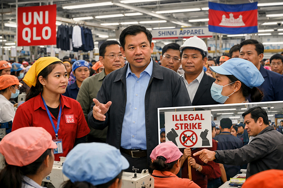 Sour visits Uniqlo supplier, warns against illegal strikes as garment sector expands