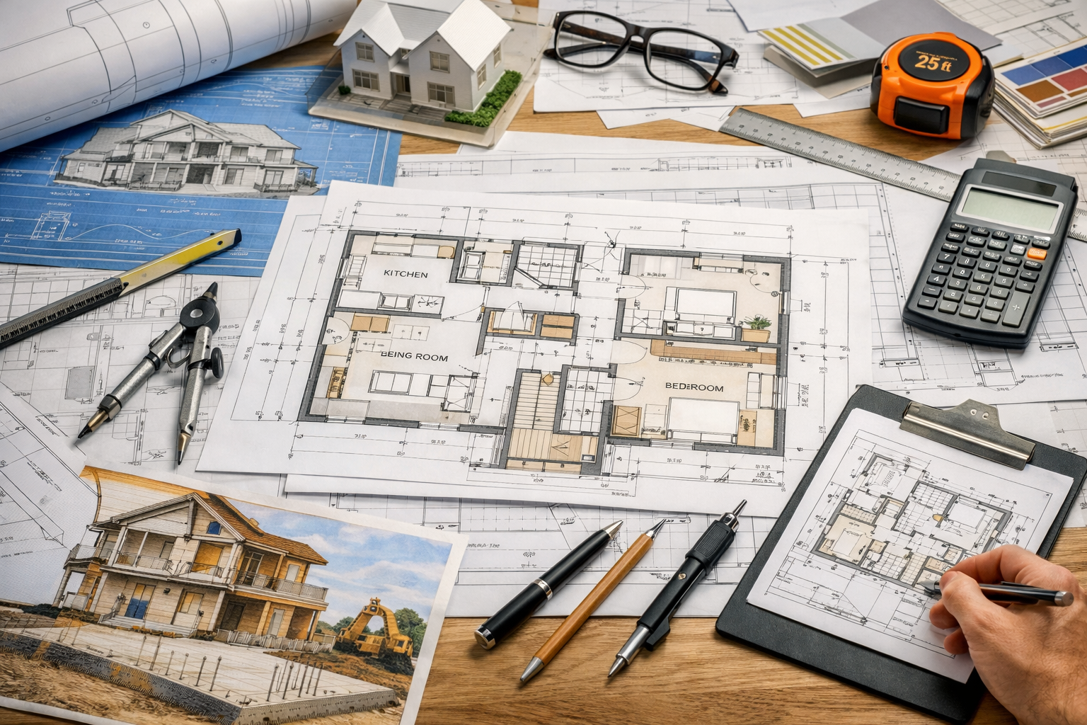 architectural drawings and building layouts