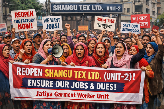 Jatiya garment worker unit staged a demonstration
