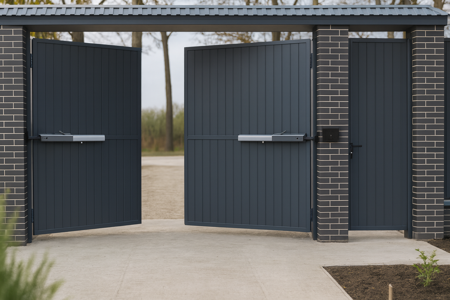 автоматические распашные ворота с электроприводом