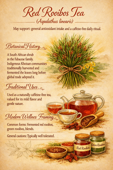 Red Rooibos Tea botanical panel