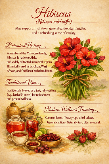 Hibiscus botanical panel