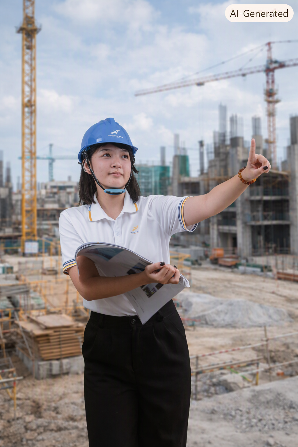 Kỹ sư nữ tại công trình