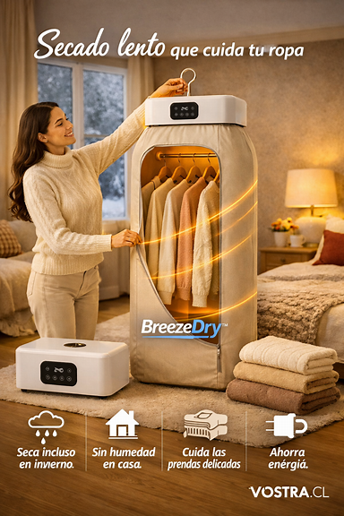 Agregar logo Vostra.cl y marca BreezeDry™ en diseño de dormitorio invernal