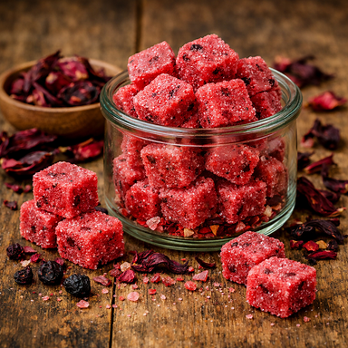 Hibiscus sugar cubes