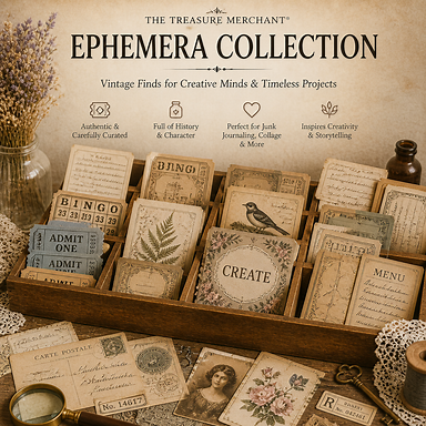 vintage ephemera collection display