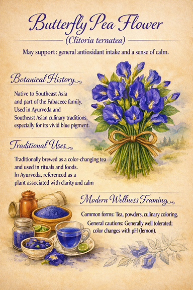 Butterfly Pea Flower botanical panel