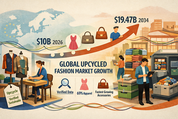 Global upcycled fashion market is projected to grow about $19.47 billion by 2030