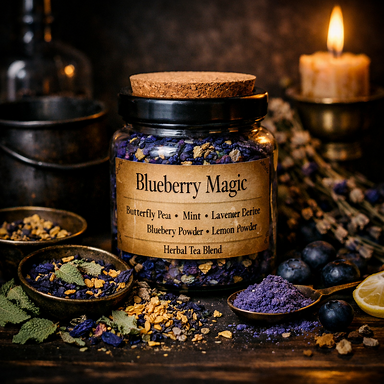 Blueberry Magic tea blend dark moody apothecary aesthetic