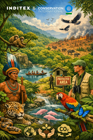 Inditex commits €6.5 million to Conservation International over three years to support the protection of the Amazon rainforest