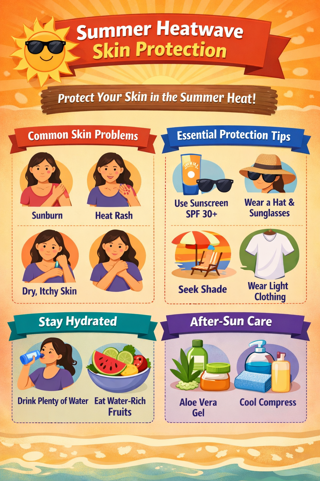 Summer Heatwave Skin Protection Infographic