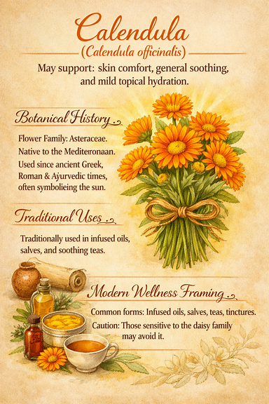 Calendula botanical panel