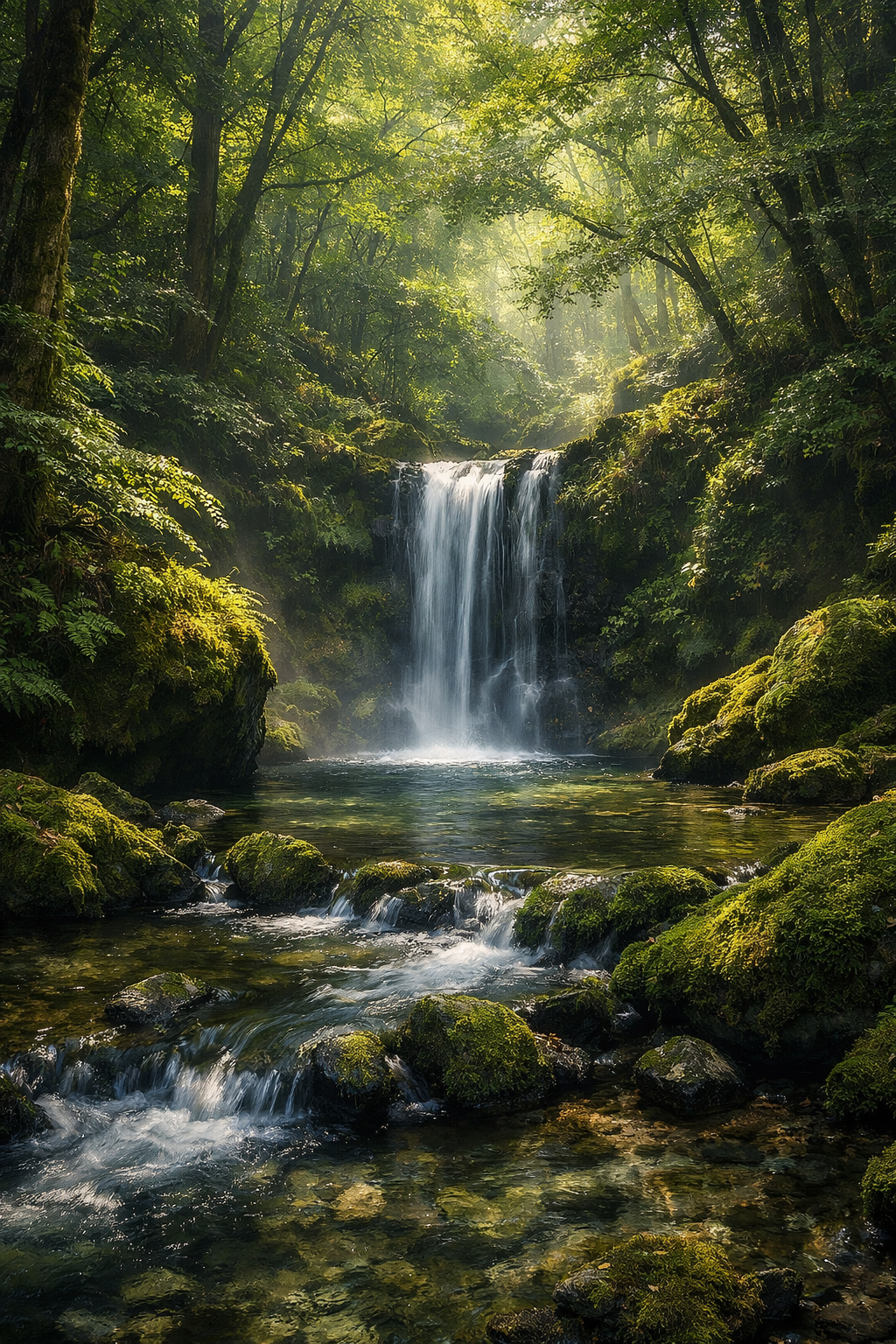 瓜割の滝 幻想的な自然風景