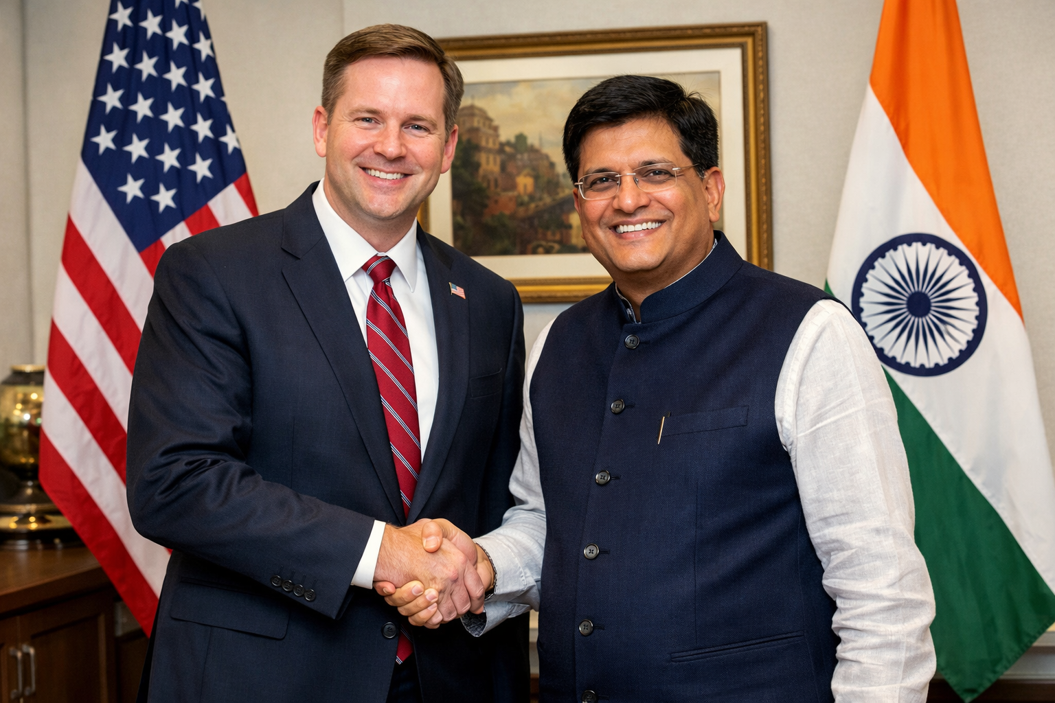 Jamieson Greer and Piyush Goyal meeting