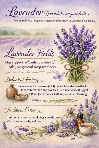Lavender botanical overlay