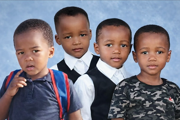 Merged children portraits