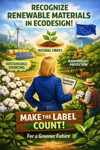 Make the Label Count calls on European Commissioner to recognise sustainably sourced renewable materials in future Ecodesign rules
