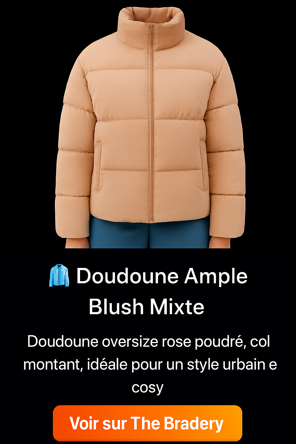 Doudoune Ample Blush Mixte