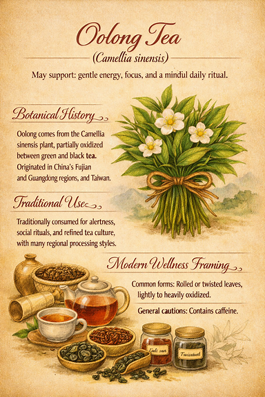 Oolong Tea botanical panel