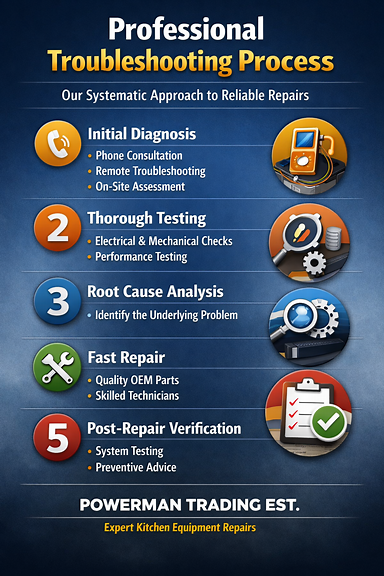 Troubleshooting process social infographic