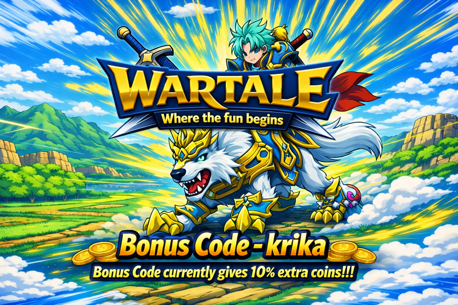 Corrigir texto inferior para Bonus Code - krika e Bonus Code currently gives 10% extra coins!!!