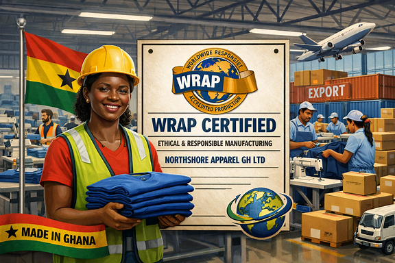 Northshore apparel goes global: Ghanaian factory wins WRAP certification, opens new frontiers for Ghana’s 24-hour economy