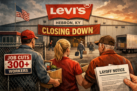Levi Strauss cuts 300+ jobs as Kentucky warehouse closure nears