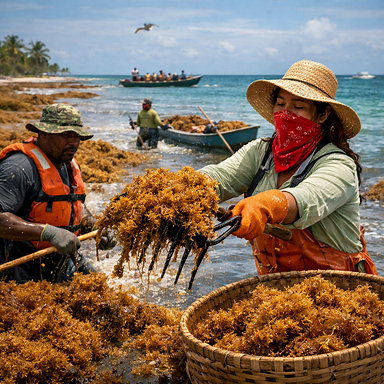 Seaweed pest targeted for textiles