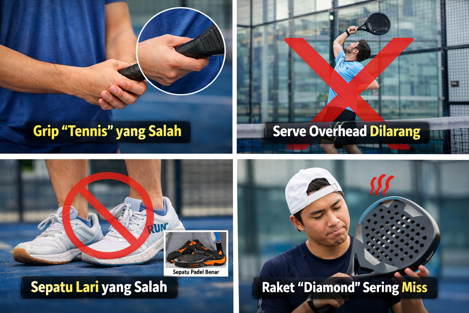 Kesalahan pemula padel yang umum