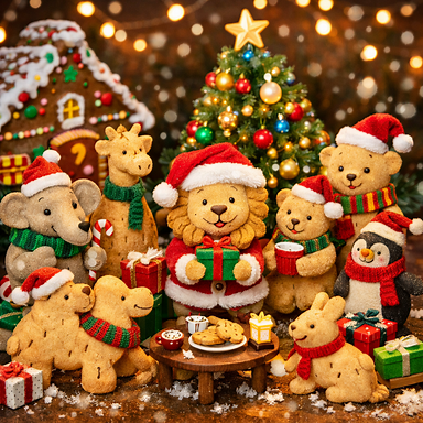 Animal crackers Christmas celebration