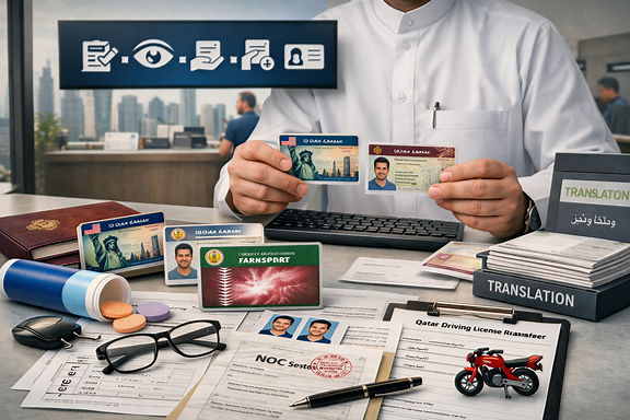 Qatar driving license transfer documents and process