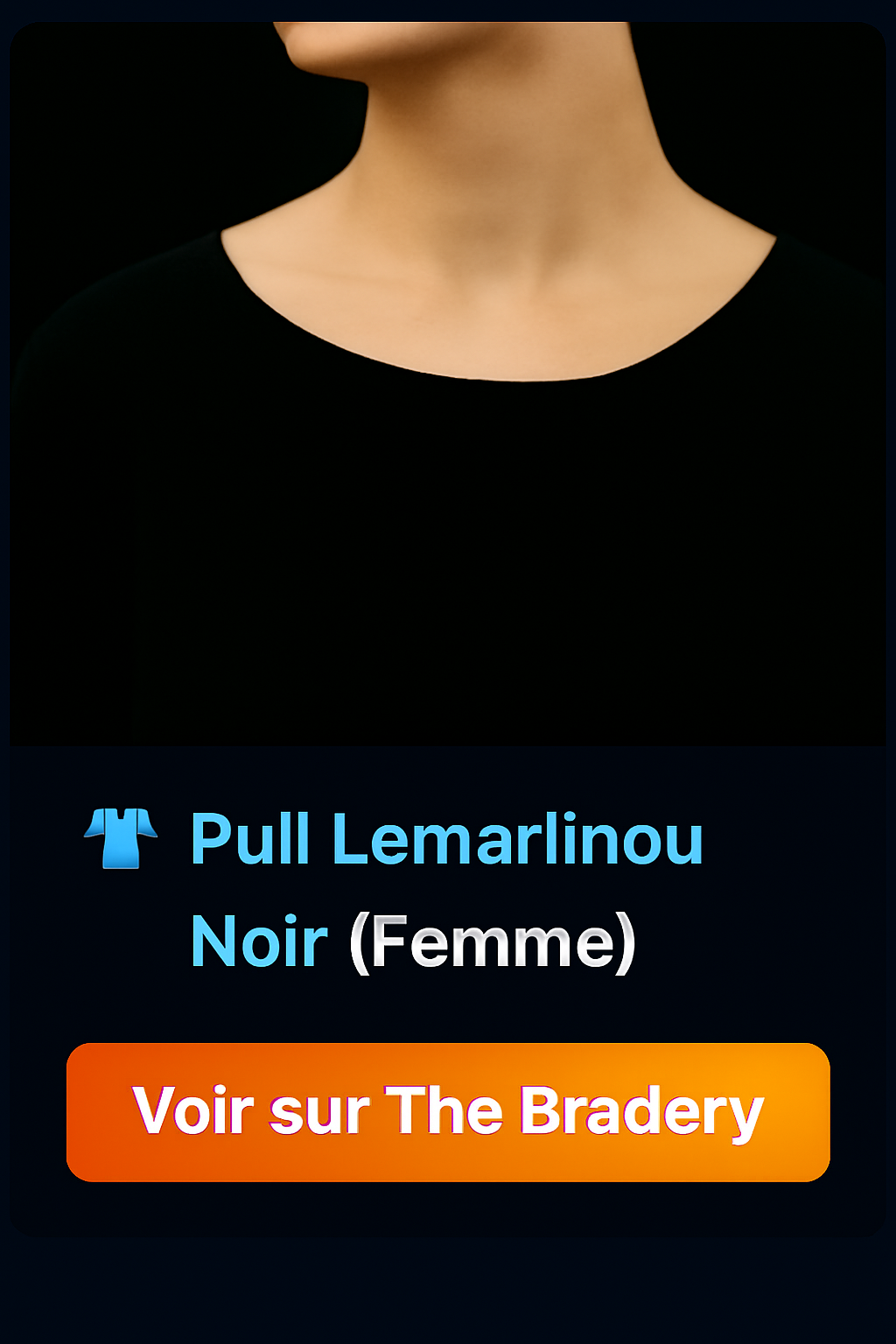 Pull Lemarlinou Noir Femme