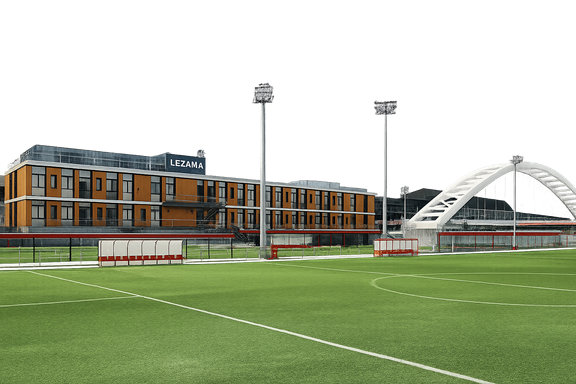 Complejo deportivo Lezama render 3D realista