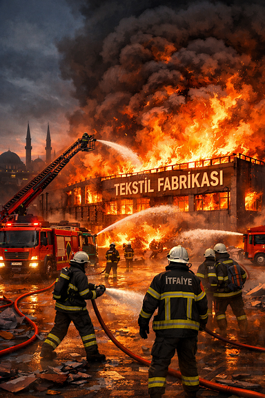 Massive fire engulfs textile factory in Gaziantep