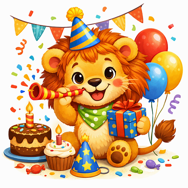 Birthday lion